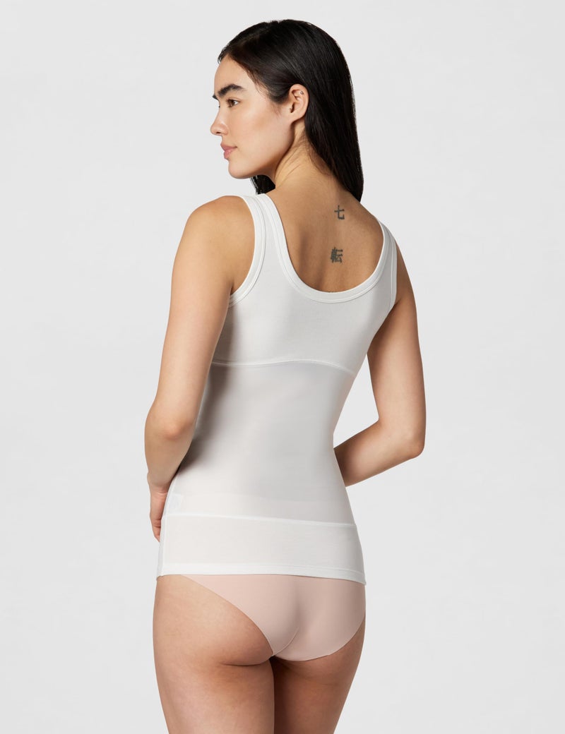 Yummie TummieÂ® Boyfriend 3-Panel Shaping Tank, White, Medium - Image 3